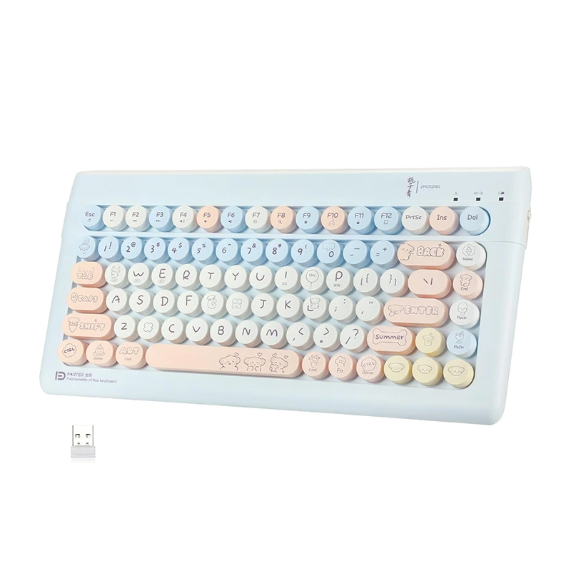 84 Key Wireless Keyboard Bluetooth at 2.4GHz Typewriter