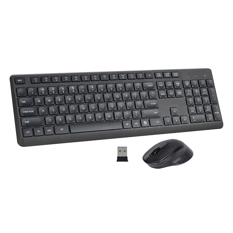 Itim na 2.4GHz wireless keyboard at mouse combo