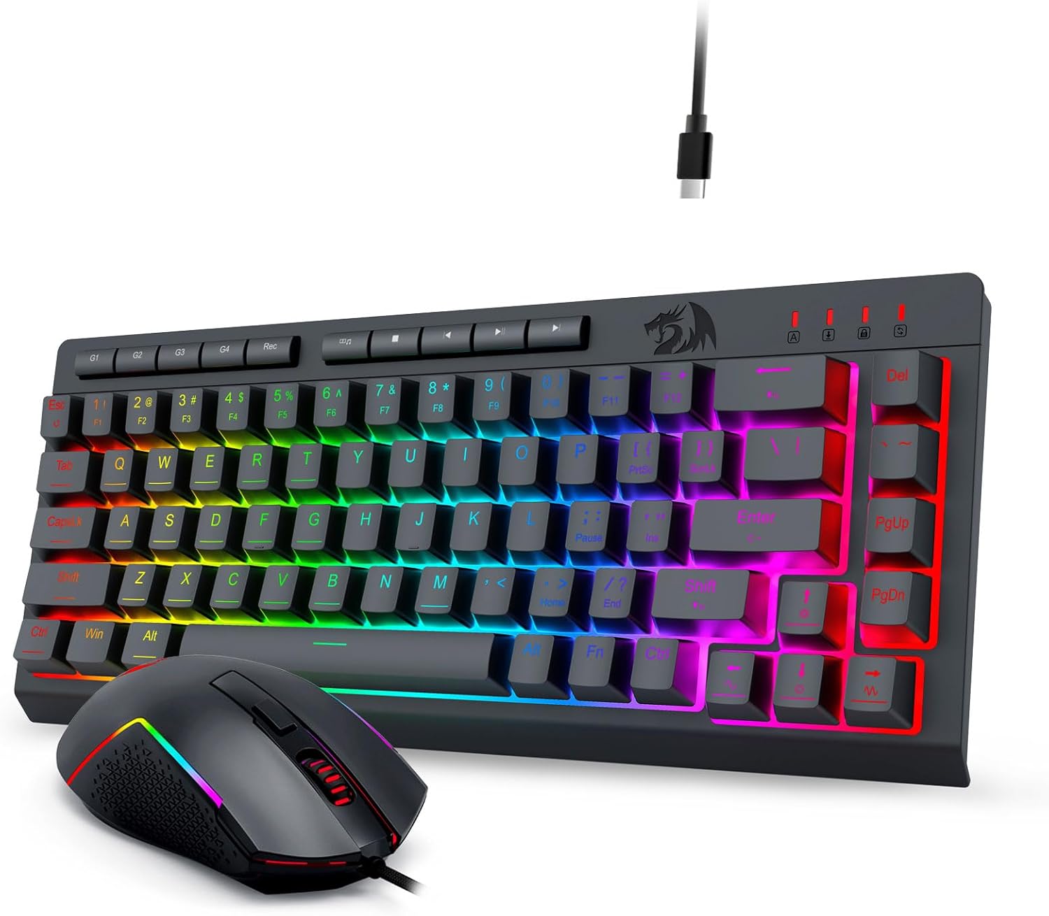 Itim na S157 RGB Backlit Wired Gaming Keyboard at Mouse Combo