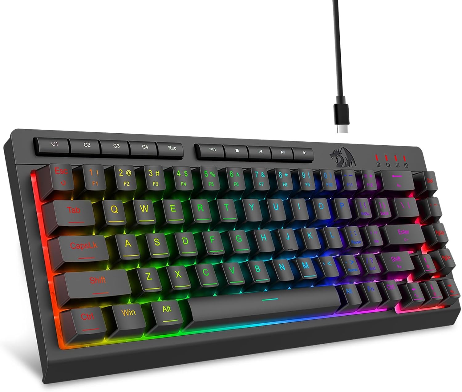 Itim na K519 Wired Gaming RGB Backlit Keyboard