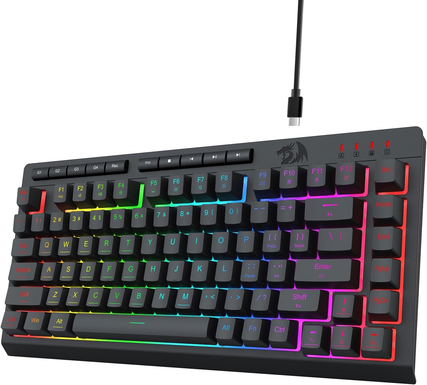 Itim na K524 Wired Gaming RGB Backlit, 75% keyboard