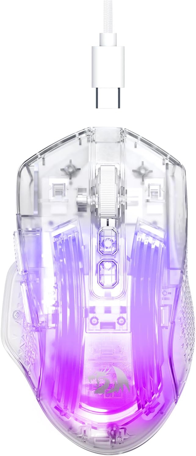 White M695CT 24,000 DPI 8 RGB LED Backlit Modewired Gaming Mouse